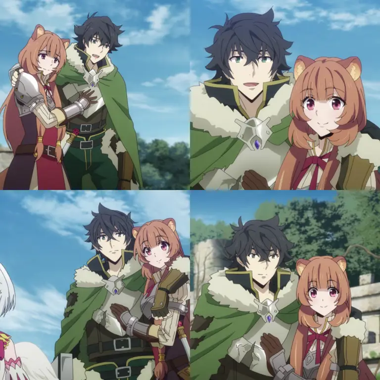 Naofumi dan Raphtalia berjuang bersama