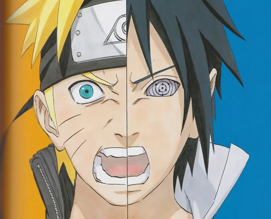 Naruto dan Sasuke dalam sebuah adegan.