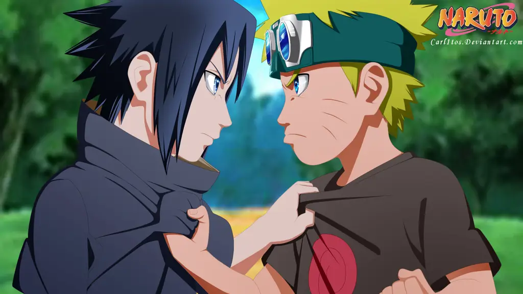 Gambar Naruto dan Sasuke kecil saat masih berteman