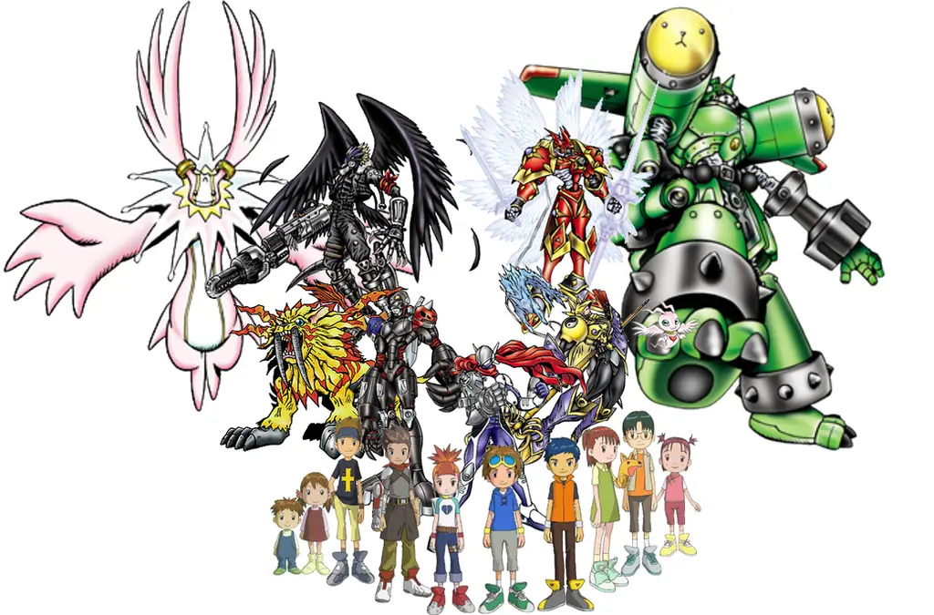 Para karakter Digimon Tamers bersama-sama