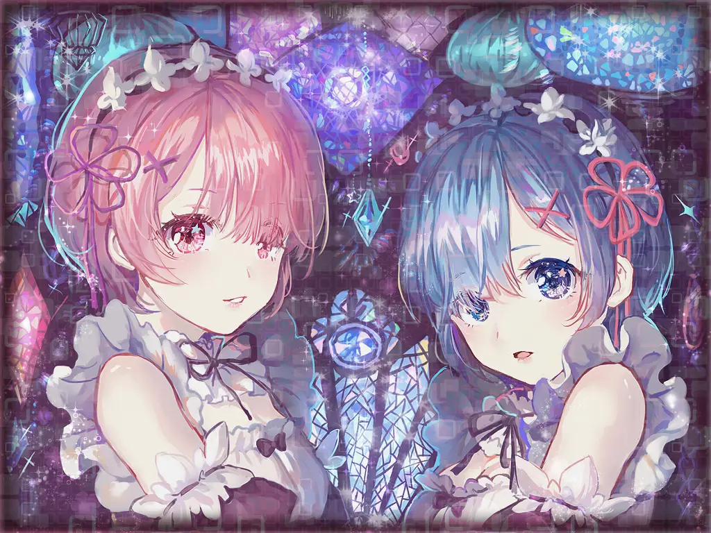 Gambar fanart Rem dan Ram dari Re:Zero