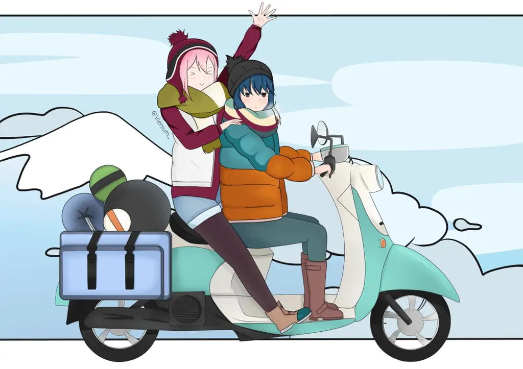 Karakter utama Rin dan Nadeshiko dari Yuru Camp