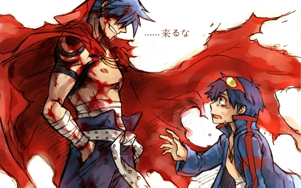 Gambar Simon dan Kamina dari Gurren Lagann