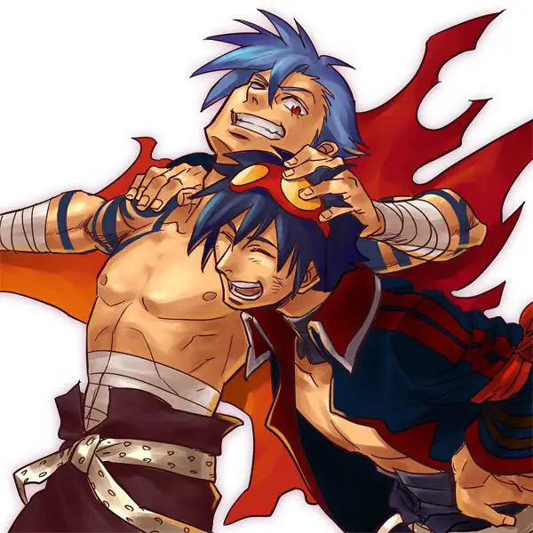 Persahabatan Simon dan Kamina Gambar Simon dan Kamina dari Gurren Lagann