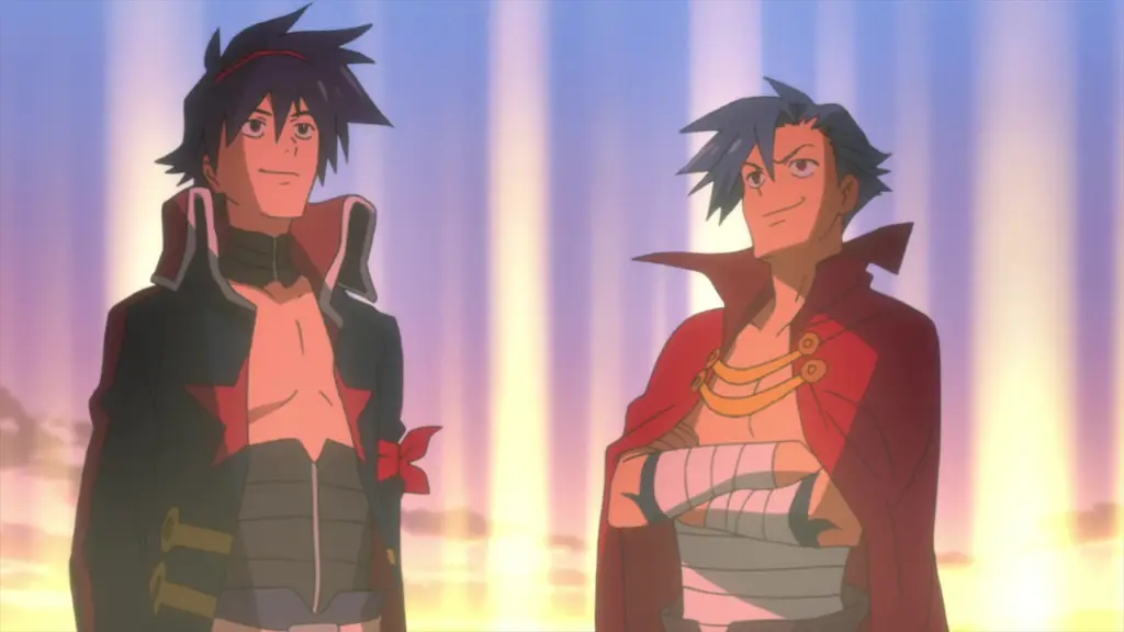 Gambar Simon dan Kamina, tokoh utama Gurren Lagann