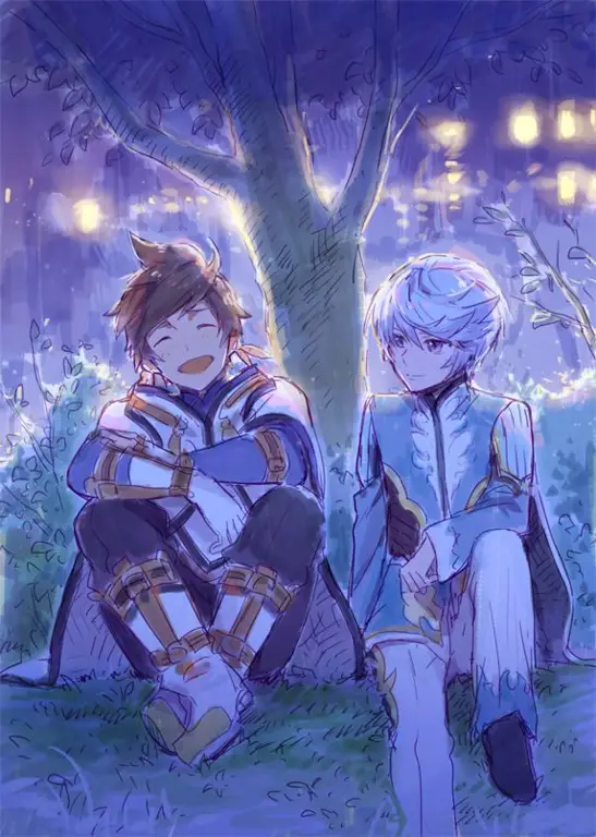 Sorey dan Mikleo, dua tokoh utama dalam anime Tales of Zestiria