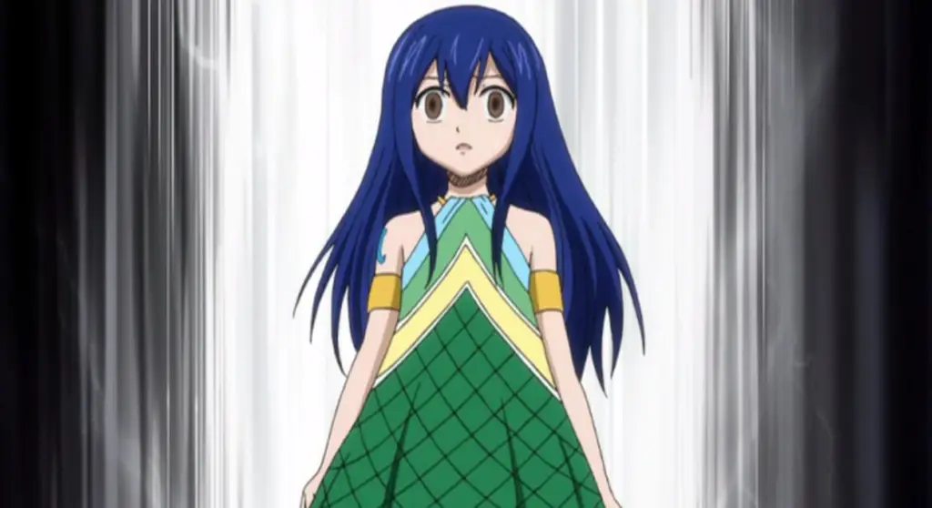 Gambar Wendy Marvell bersama teman-temannya di Fairy Tail