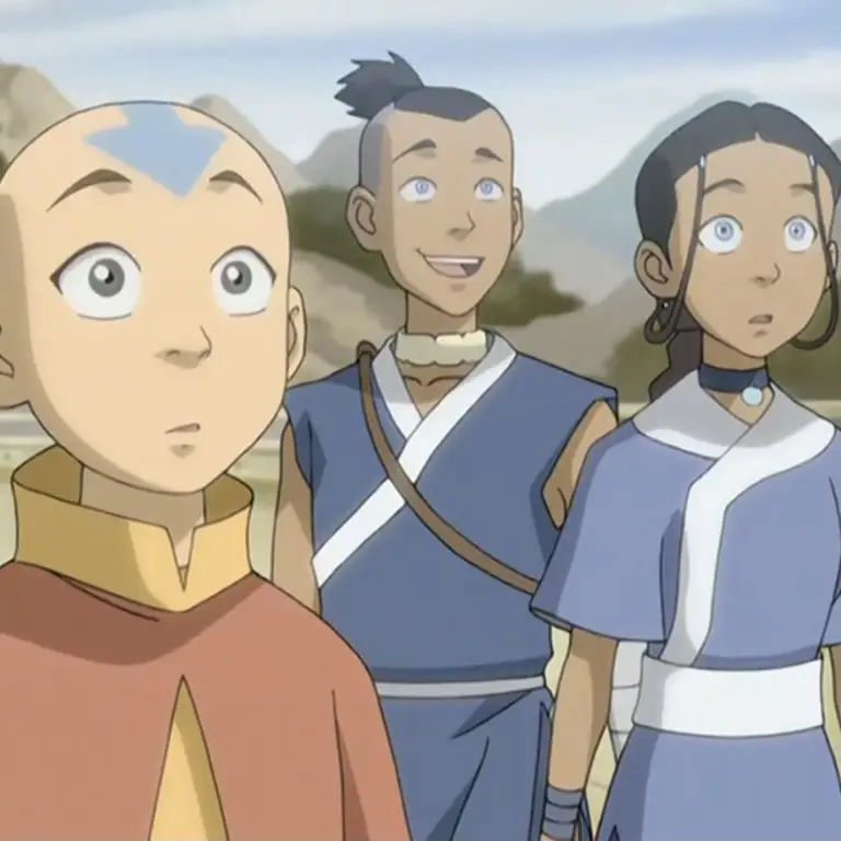 Sokka dan Katara melindungi Aang