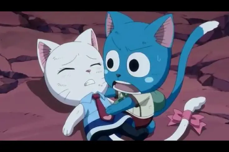 Gambar persahabatan Happy dan Carla di Fairy Tail