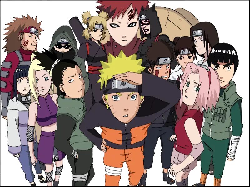 Gambar para karakter Naruto SD berkumpul bersama