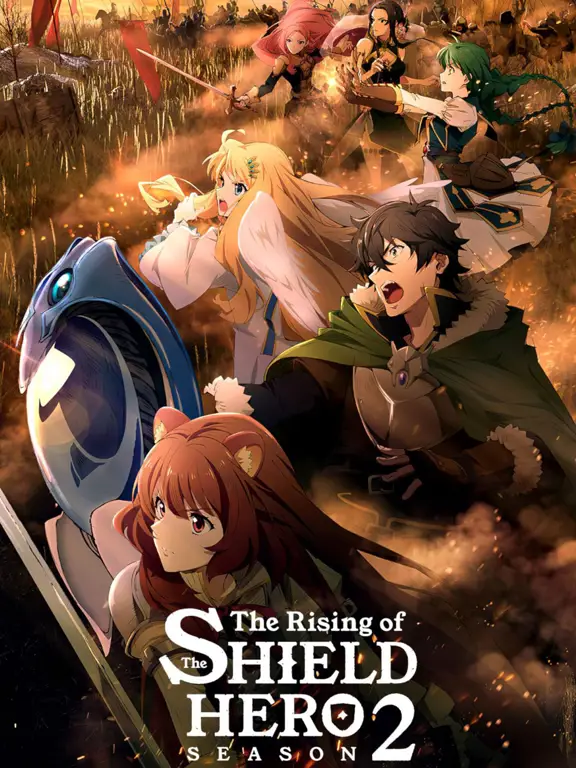 Raphtalia dan Filo bersama Naofumi di season 2 The Rising of the Shield Hero