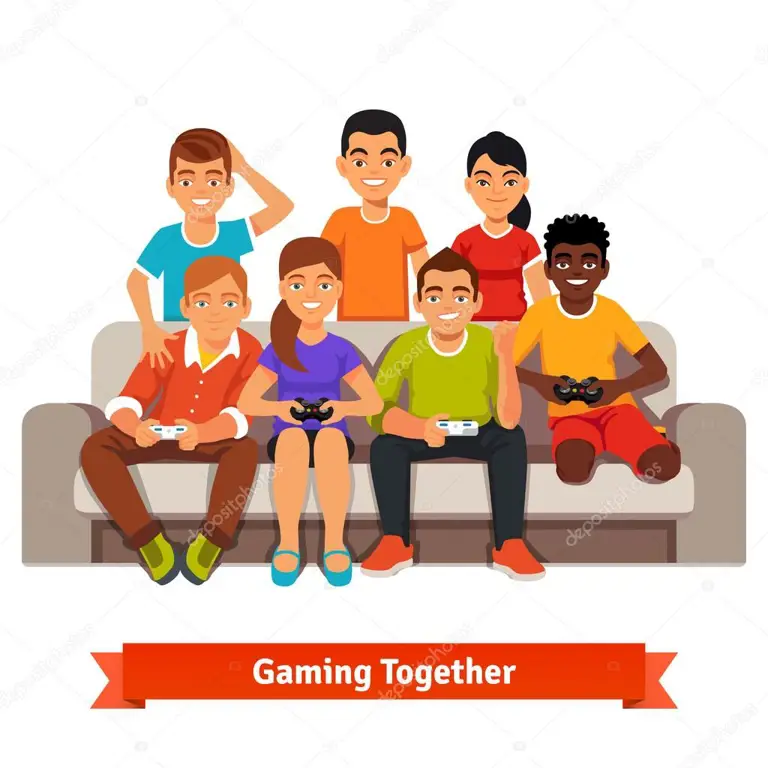 Gambar dua teman bermain game online bersama