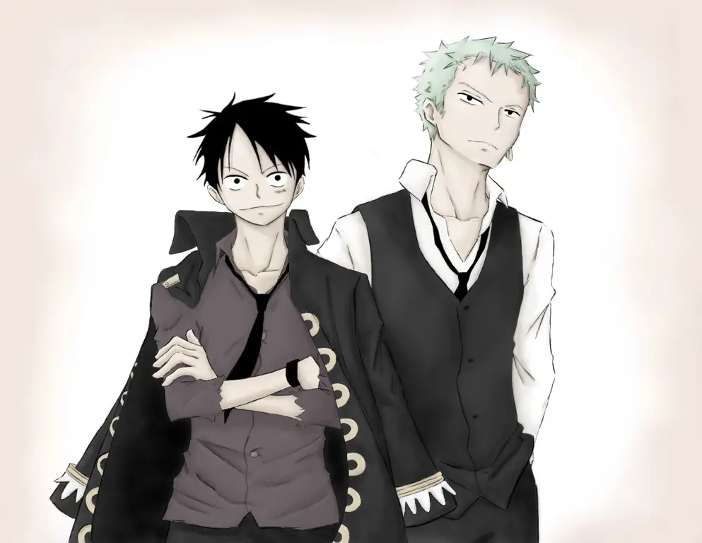 Gambar Zoro dan Luffy menunjukkan persahabatan yang kuat