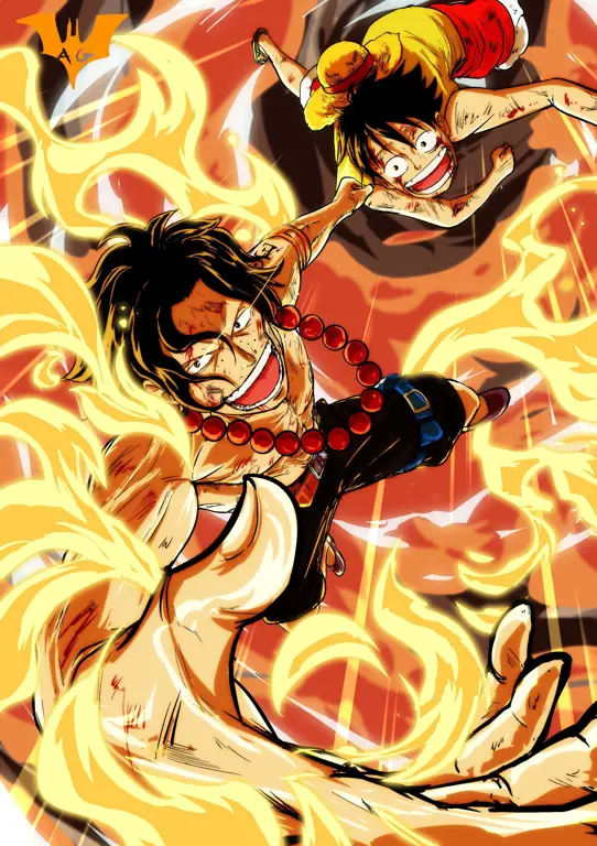 Gambar Luffy dan Ace bersama