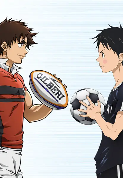 Gambar pertandingan rugby bergaya anime