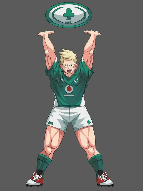 Gambar pertandingan rugby bergaya anime