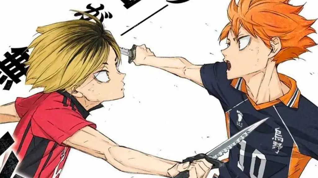 Gambar pertandingan antara Nekoma dan Karasuno