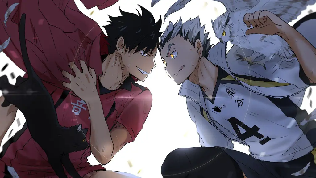 Gambar pertandingan voli antara Karasuno dan Shiratorizawa