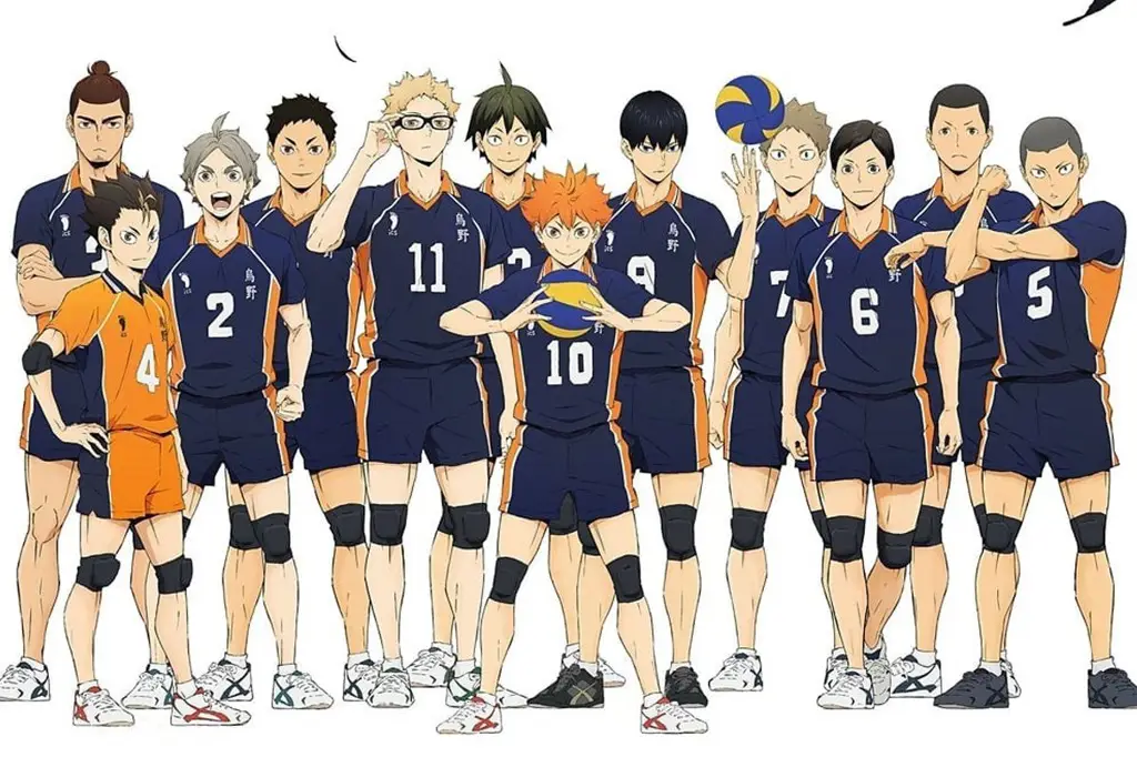 Adegan pertandingan voli dalam anime Haikyuu!!