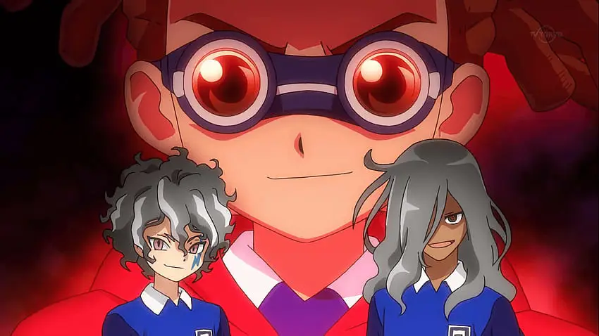 Cuplikan layar Inazuma Eleven Orion no Kokuin episode 7 yang menampilkan pertandingan seru