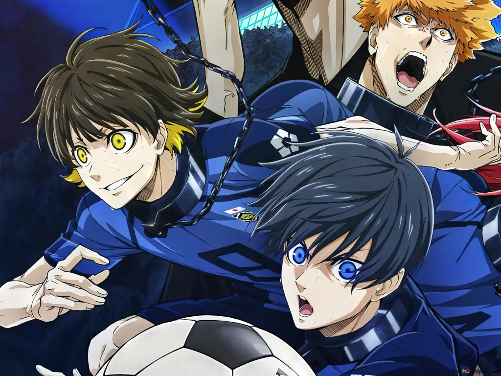 Lapangan sepak bola dalam anime Blue Lock