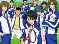 Gambar adegan pertandingan tenis yang menegangkan dalam anime Prince of Tennis