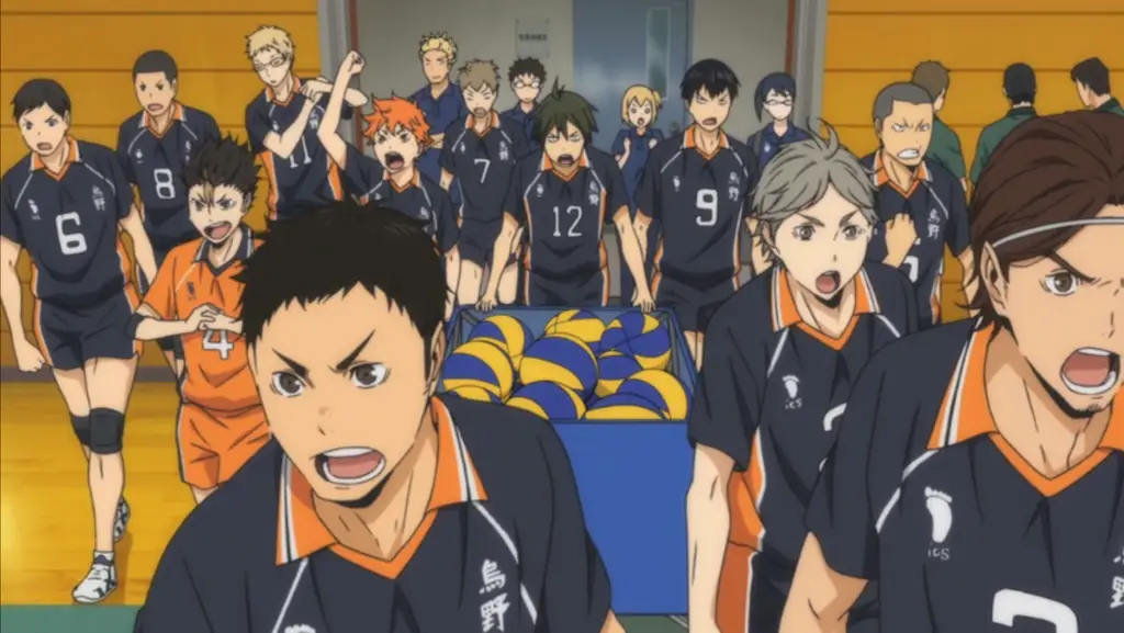 Pertandingan voli seru dalam anime Haikyuu!! Gambar pertandingan voli dalam anime Haikyuu!!