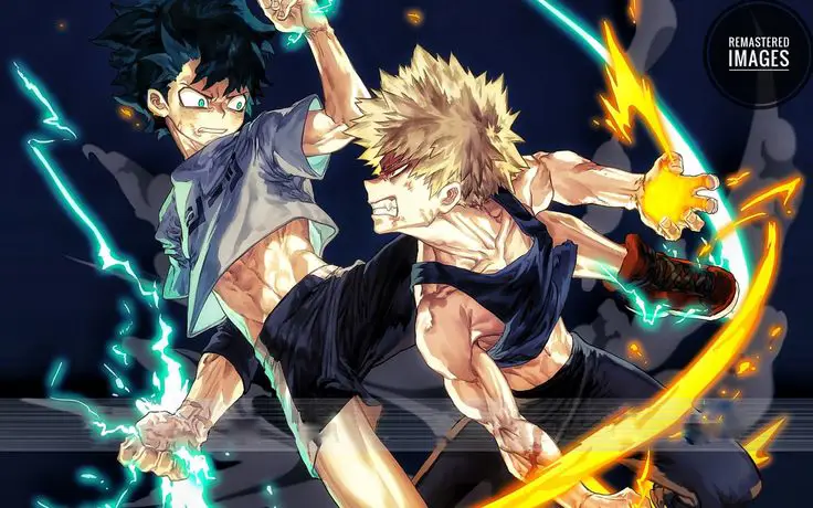 Pertarungan Bakugo dan Midoriya Bakugo dan Midoriya bertarung dalam ujian masuk UA