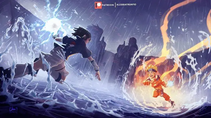 Naruto dan Sasuke bertarung di Lembah Akhir