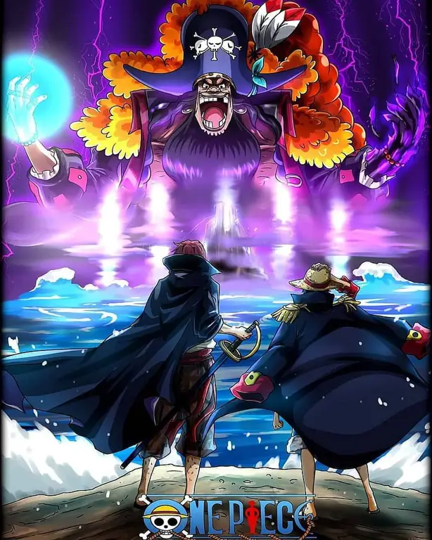 Ilustrasi pertarungan Shanks vs Kurohige