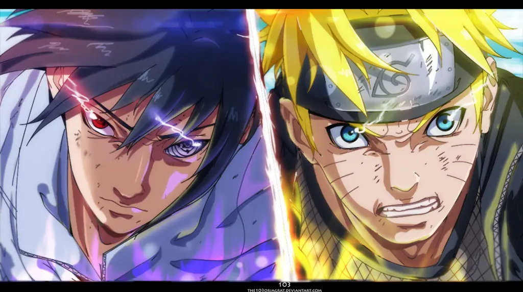 Gambar pertarungan Naruto dan Sasuke