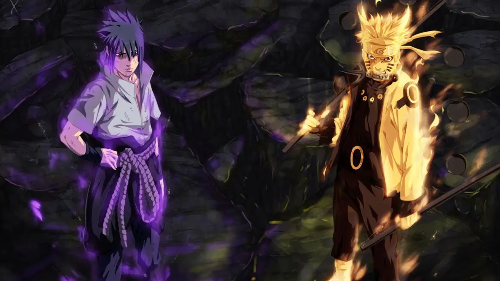 Naruto dan Sasuke bertarung dengan sengit