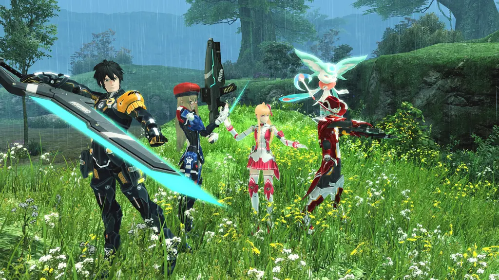 Adegan pertarungan yang seru di Phantasy Star Online 1