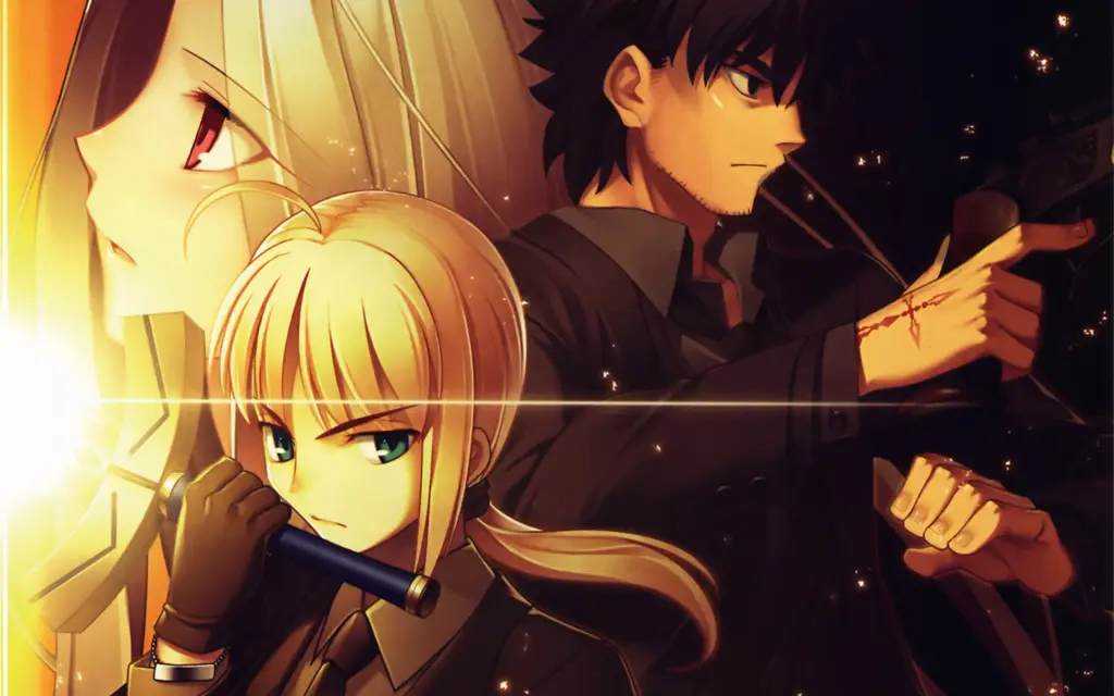 Gambar cuplikan anime Fate/Zero yang menampilkan pertarungan epik