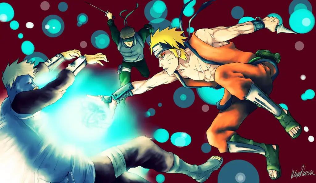 Gambar karakter Naruto sedang bertarung