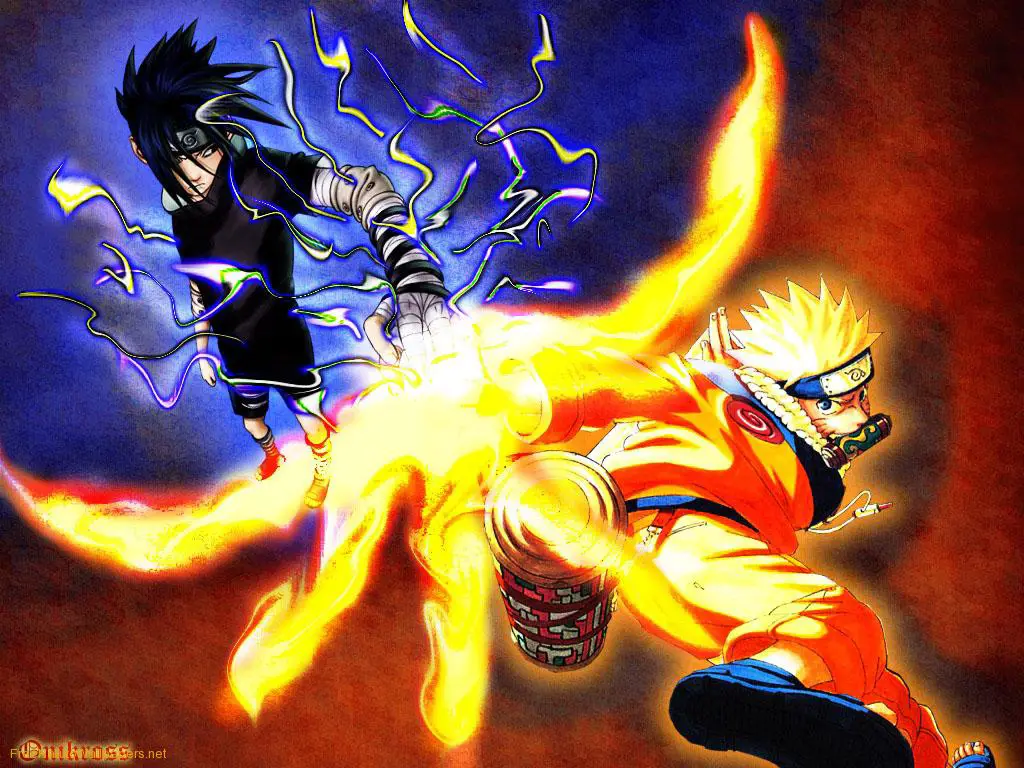 Gambar para karakter Naruto Shippuden sedang bertarung