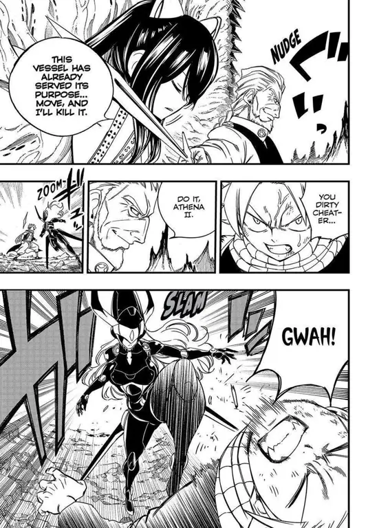 Gambar adegan pertarungan seru di Fairy Tail 100 Years Quest chapter 142