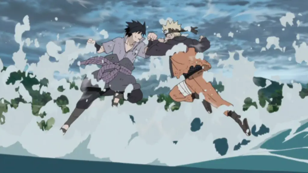 Adegan pertarungan di Shippuden 493