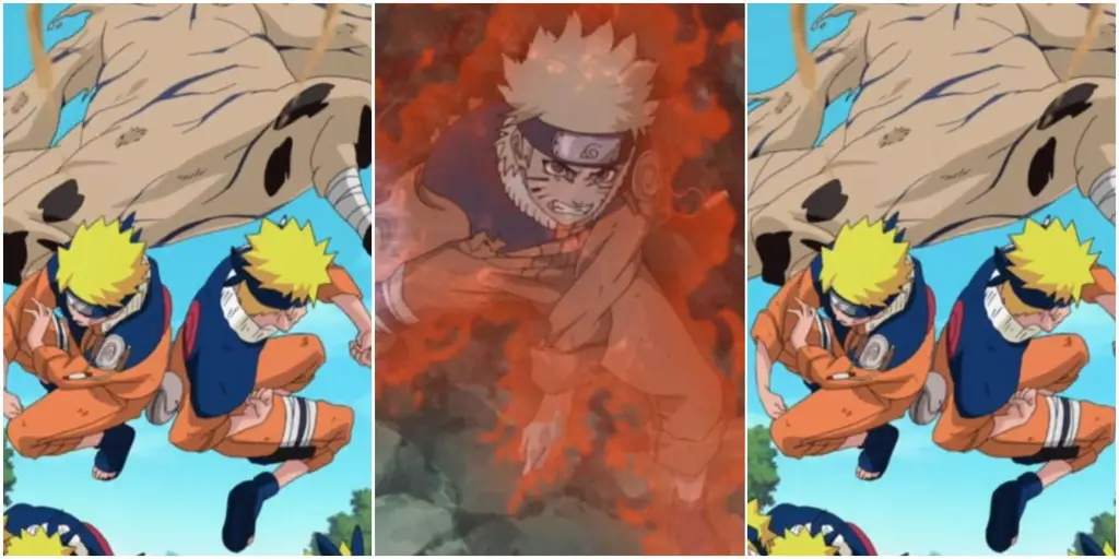 Gambar para karakter Naruto sedang bertarung