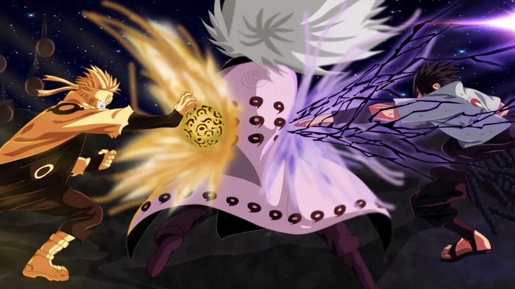 Pertarungan Epik di Naruto Shippuden Episode 360 Gambar Naruto dan Sasuke bertarung