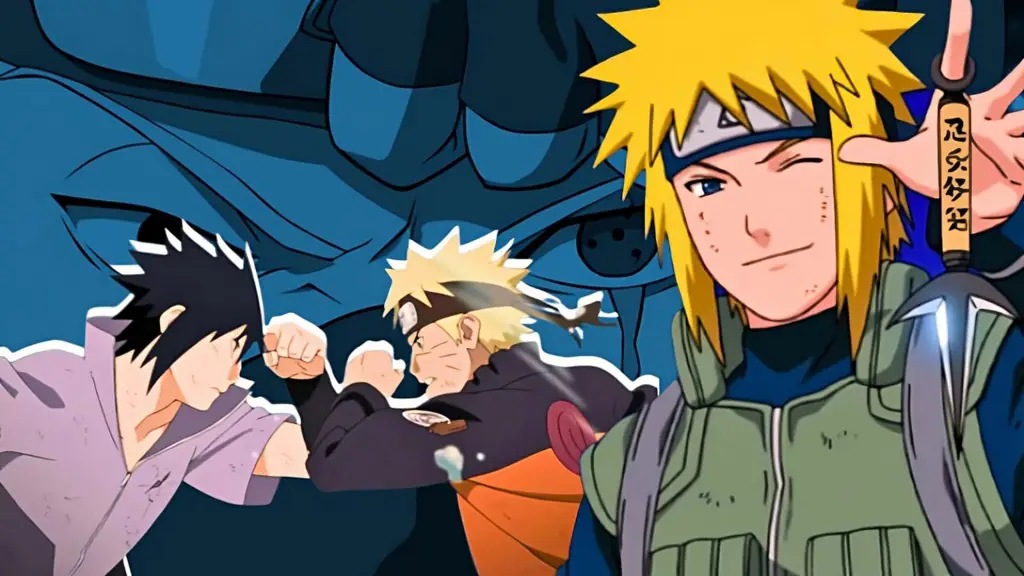 Gambar para karakter Naruto Shippuden sedang bertarung dengan sengit