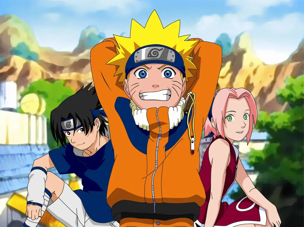 Gambar Naruto dan Sasuke sedang bertarung