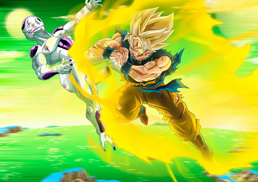 Goku melawan Frieza dalam Dragon Ball Z Kai