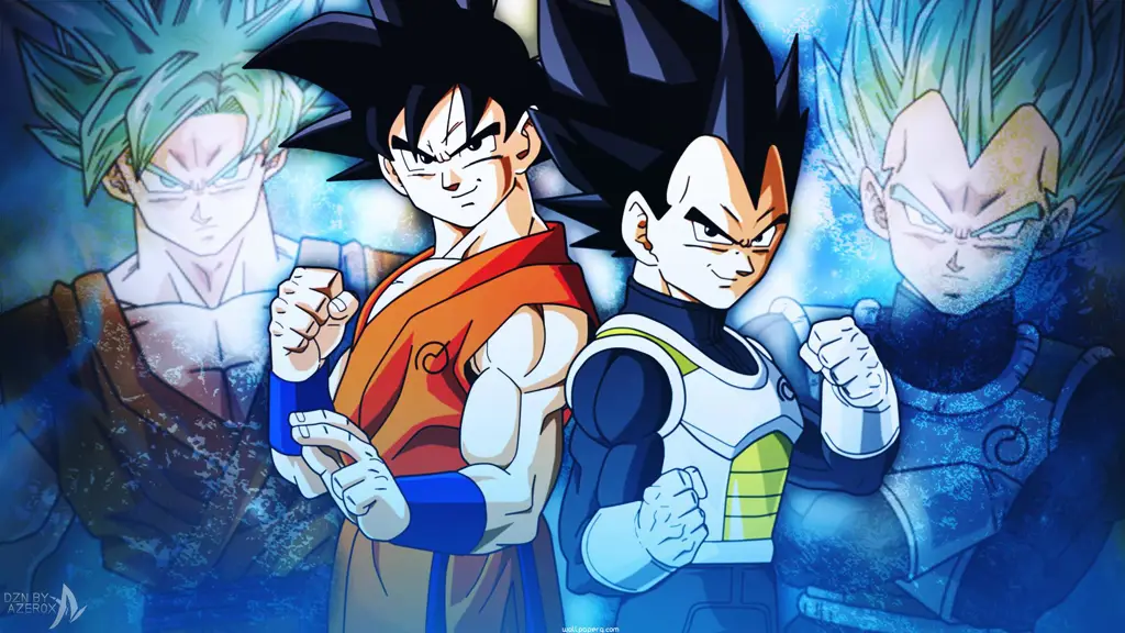 Goku dan Vegeta sedang bertarung dalam film Dragon Ball