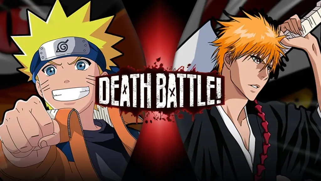 Gambar Ichigo Kurosaki dan Naruto Uzumaki sedang bertarung