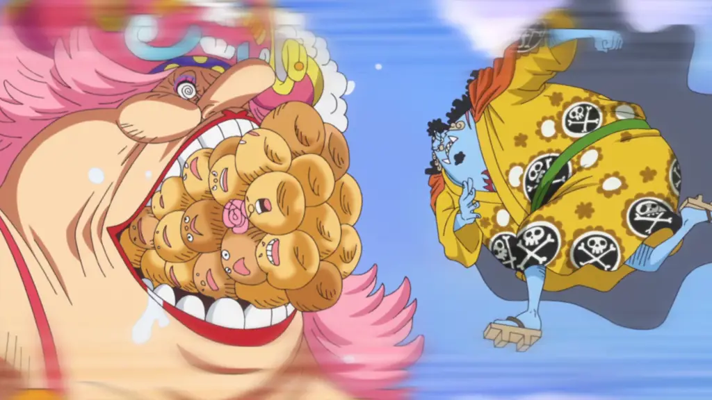 Gambar pertarungan Jinbe melawan Big Mom di One Piece chapter 879