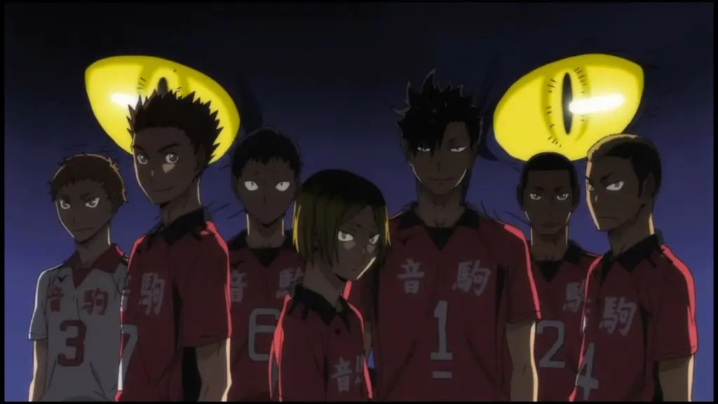 Gambar pertandingan sengit antara Karasuno dan Nekoma di Haikyuu!!