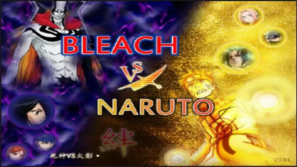 Gambar fanart pertarungan Naruto vs Bleach