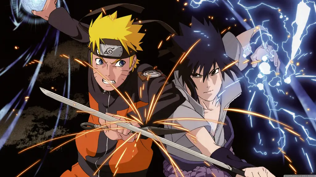 Pertarungan epik Naruto dan Sasuke Naruto dan Sasuke bertarung