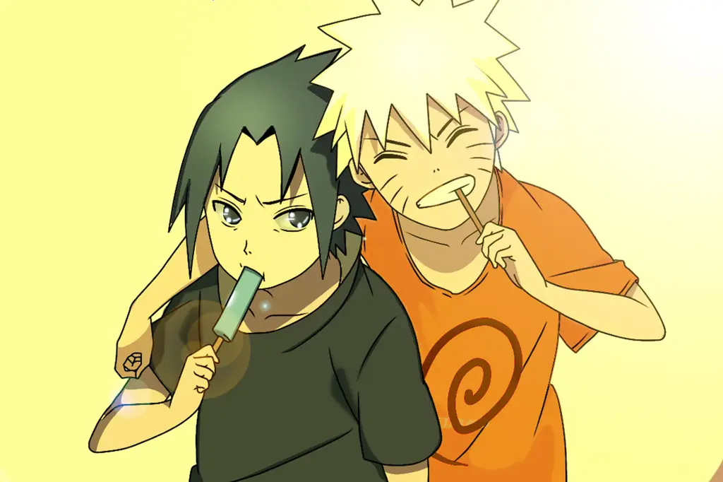 Naruto dan Sasuke bertarung dengan sengit